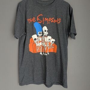 Simpsons gray black crewneck t-shirt size large 21x 17x28